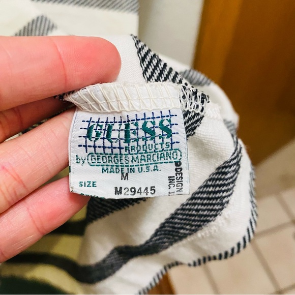 VINTAGE GUESS USA GEORGES MARCIANO Gray Stripe Tee - Picture 6 of 8